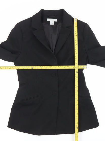 H&M Womens Black Size 8 Tailored Single-Breasted Blazer