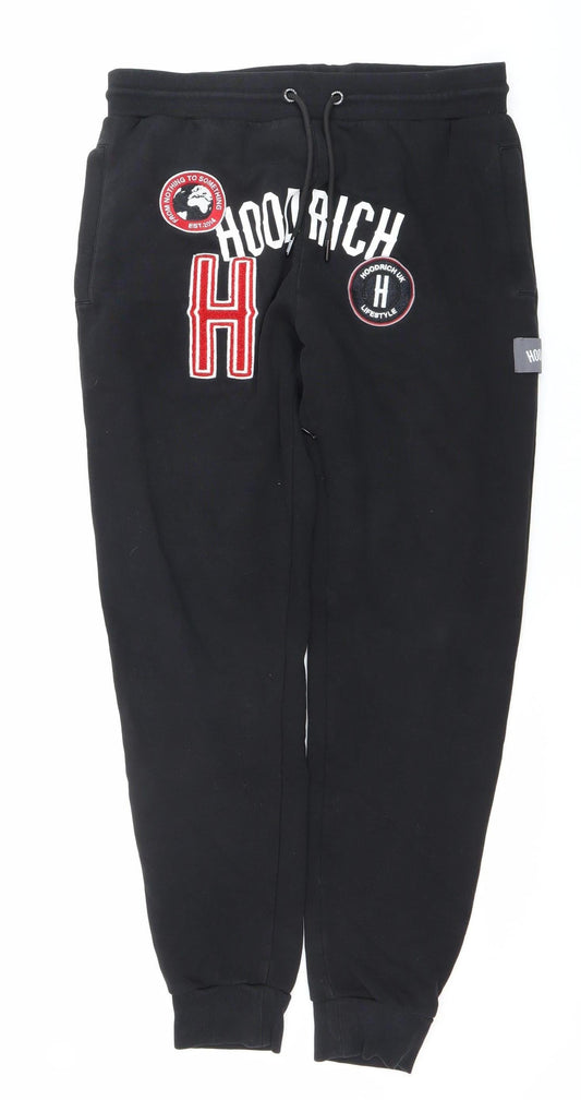 Hoodrich Men’s Black Jogger Sweatpants L Cotton Blend Tapered