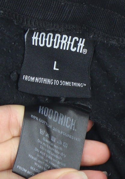 Hoodrich Men’s Black Jogger Sweatpants L Cotton Blend Tapered