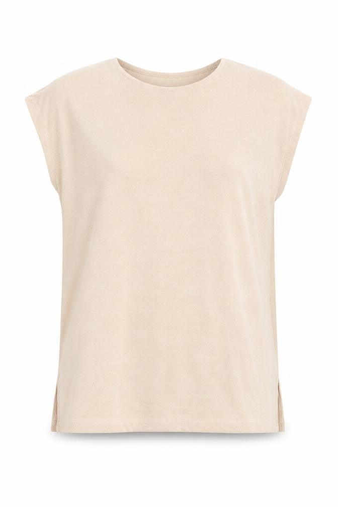 Womens UK Size 14 New Look Beige Basic T-Shirt