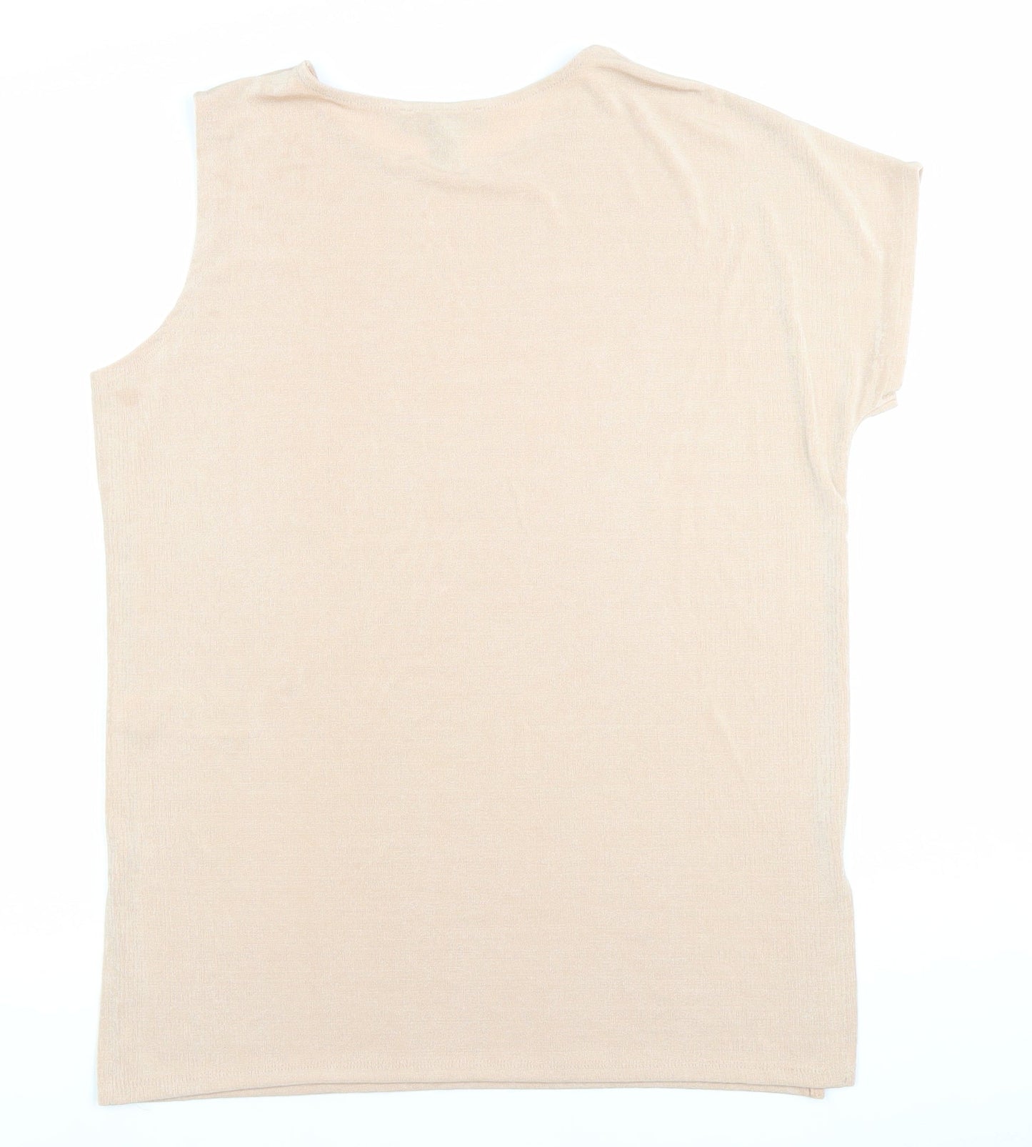 Womens UK Size 14 New Look Beige Basic T-Shirt