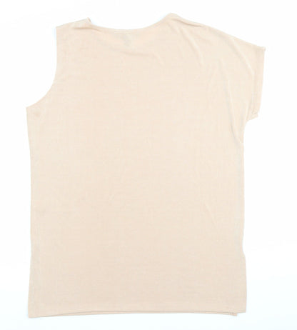 Womens UK Size 14 New Look Beige Basic T-Shirt