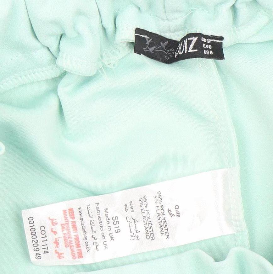 Quiz Women’s Green Paperbag Shorts Size 12 High Waist Belted