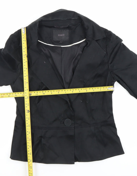 Coast Women’s Black Size 8 Tailored One-Button Blazer Jacket