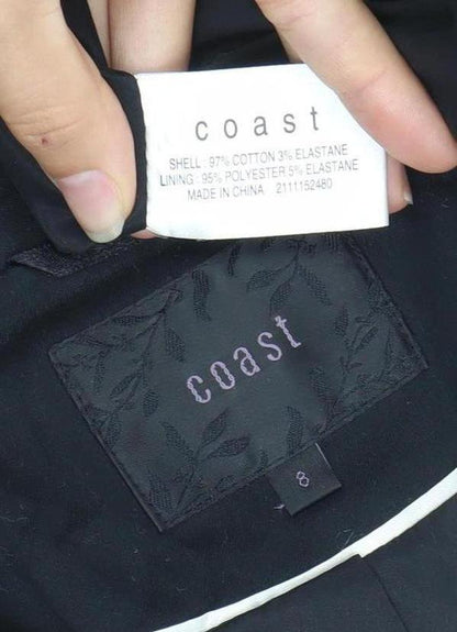 Coast Women’s Black Size 8 Tailored One-Button Blazer Jacket