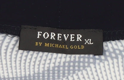 Forever by Michael Gold Womens Black White XL Kimono Blouse