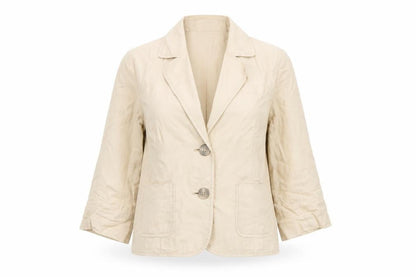 Old Navy Women’s Beige Linen Blazer Jacket Size S Notch Lapel
