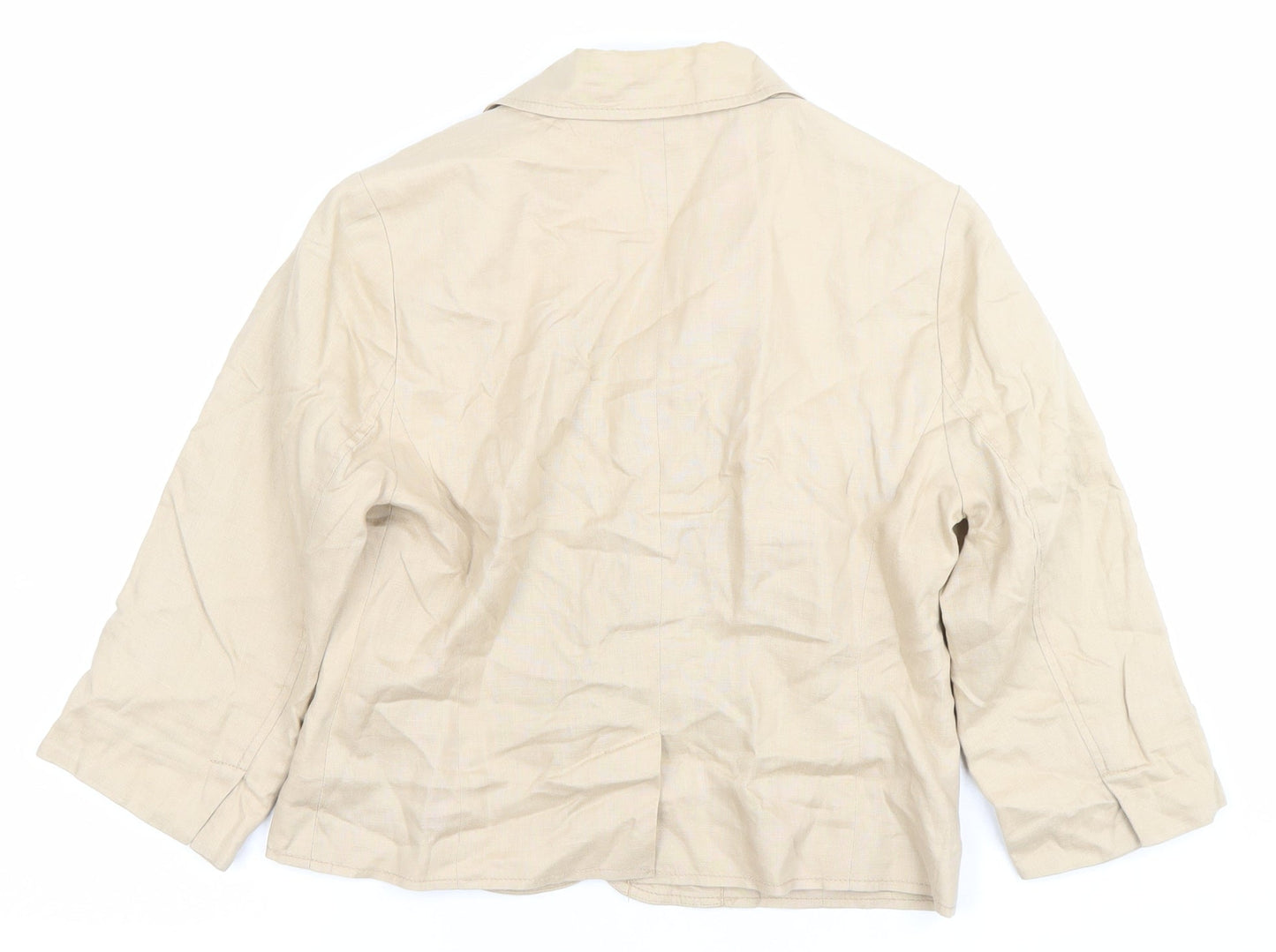 Old Navy Women’s Beige Linen Blazer Jacket Size S Notch Lapel
