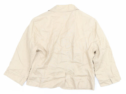 Old Navy Women’s Beige Linen Blazer Jacket Size S Notch Lapel