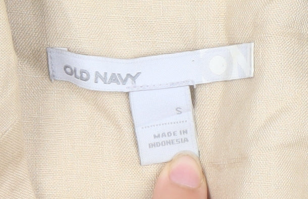 Old Navy Women’s Beige Linen Blazer Jacket Size S Notch Lapel