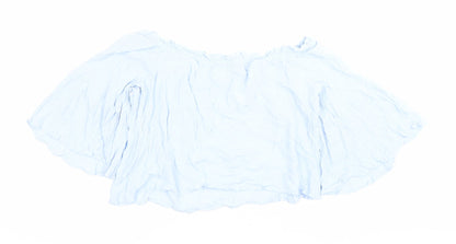 Bershka Women’s Blue Off Shoulder Viscose Blouse Size L