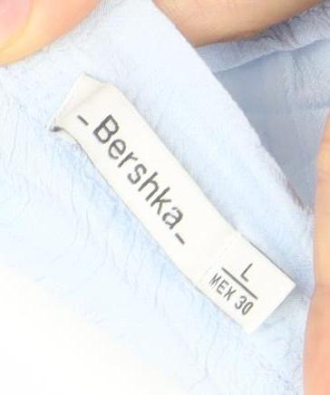 Bershka Women’s Blue Off Shoulder Viscose Blouse Size L