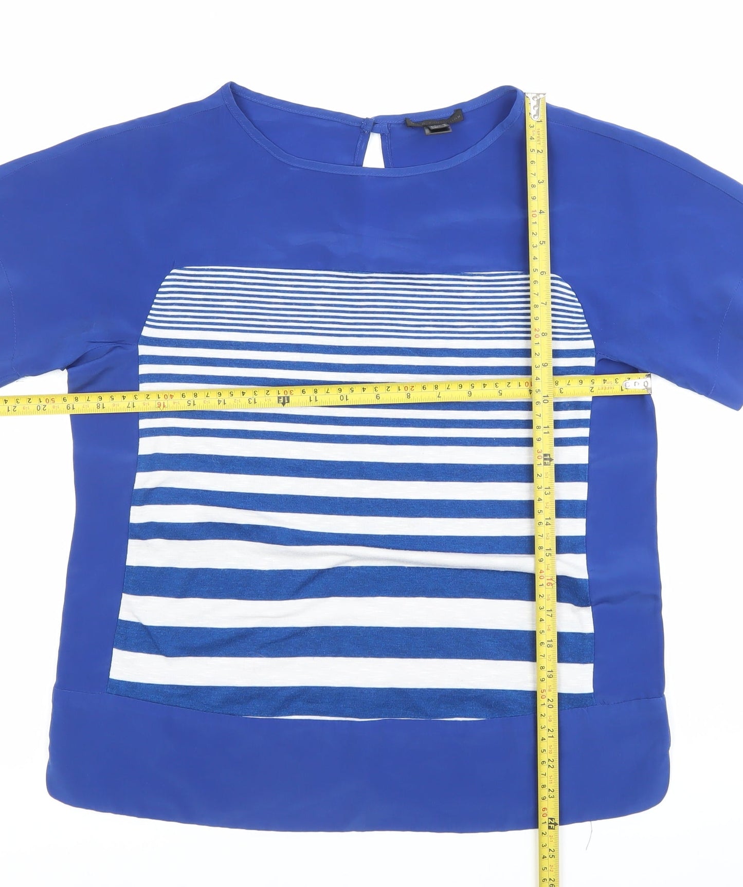 Womens UK Size 10 MNG Collection Blue Basic Blouse