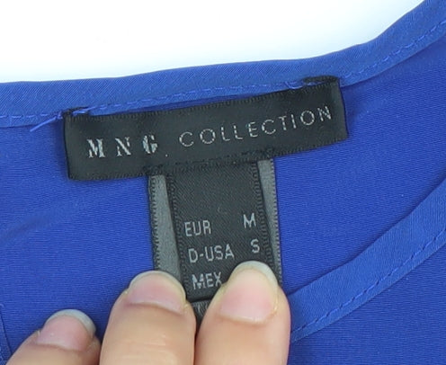 Womens UK Size 10 MNG Collection Blue Basic Blouse