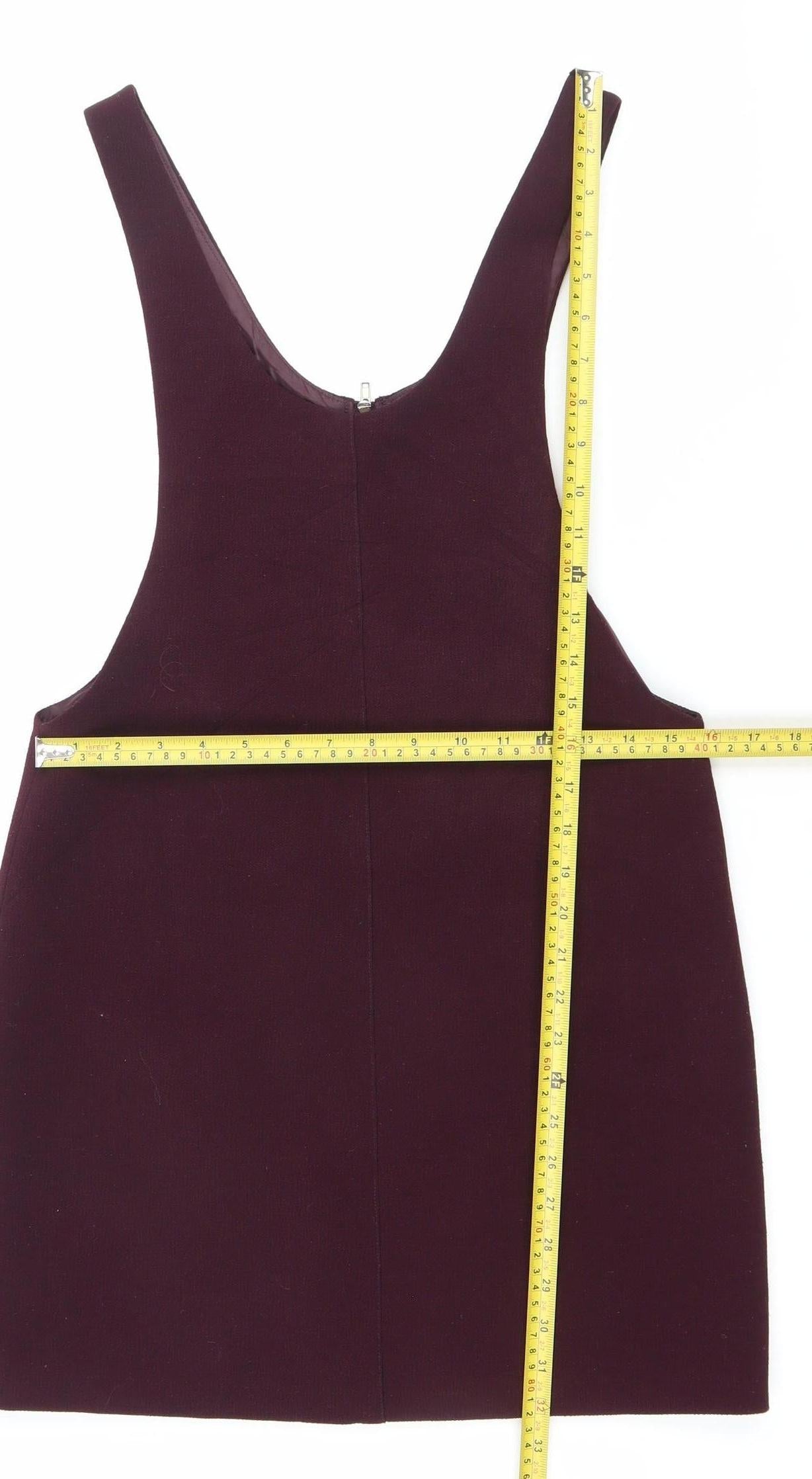New Look Womens Purple Bodycon Mini Dress UK 8 Scoop Neck Zip