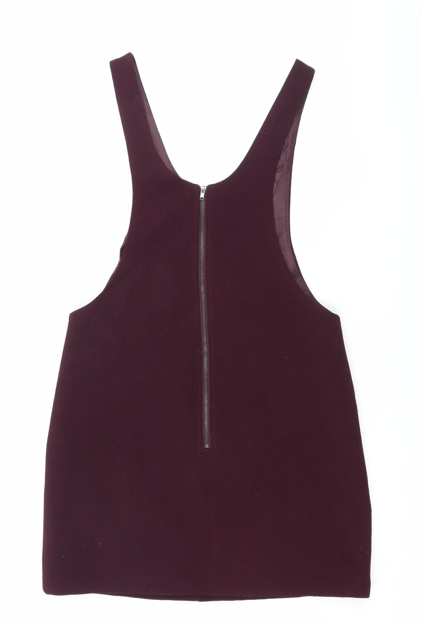New Look Womens Purple Bodycon Mini Dress UK 8 Scoop Neck Zip