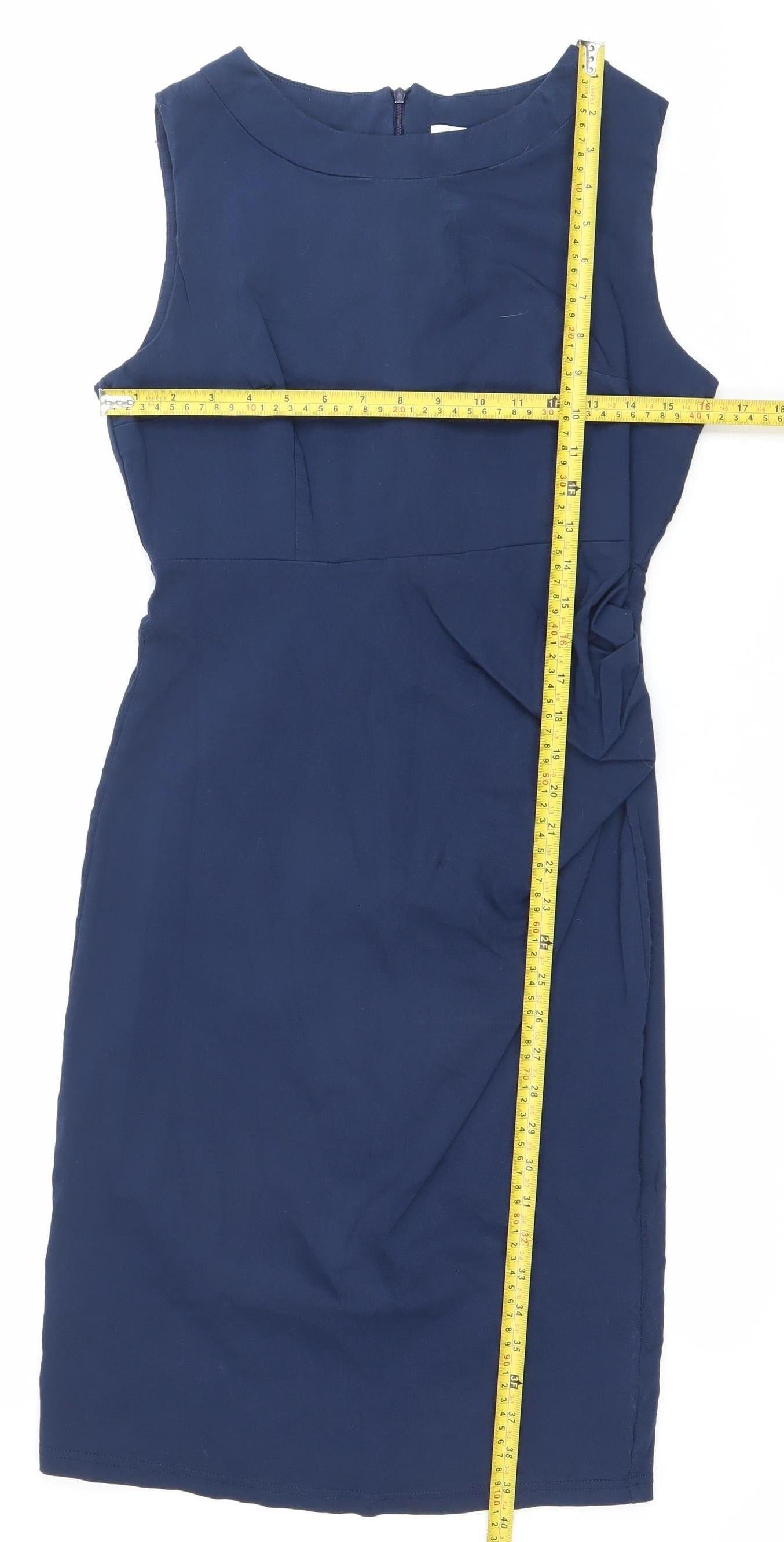 Apricot Womens Blue Size 14 Sheath Dress Sleeveless Workwear