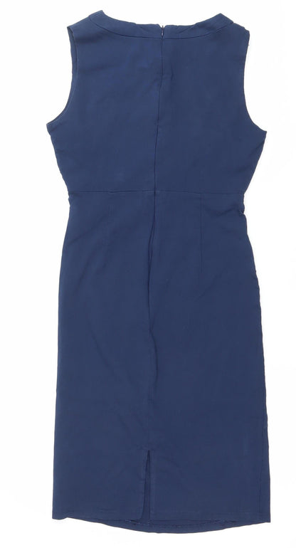 Apricot Womens Blue Size 14 Sheath Dress Sleeveless Workwear