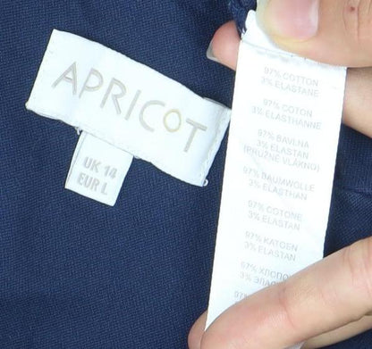 Apricot Womens Blue Size 14 Sheath Dress Sleeveless Workwear