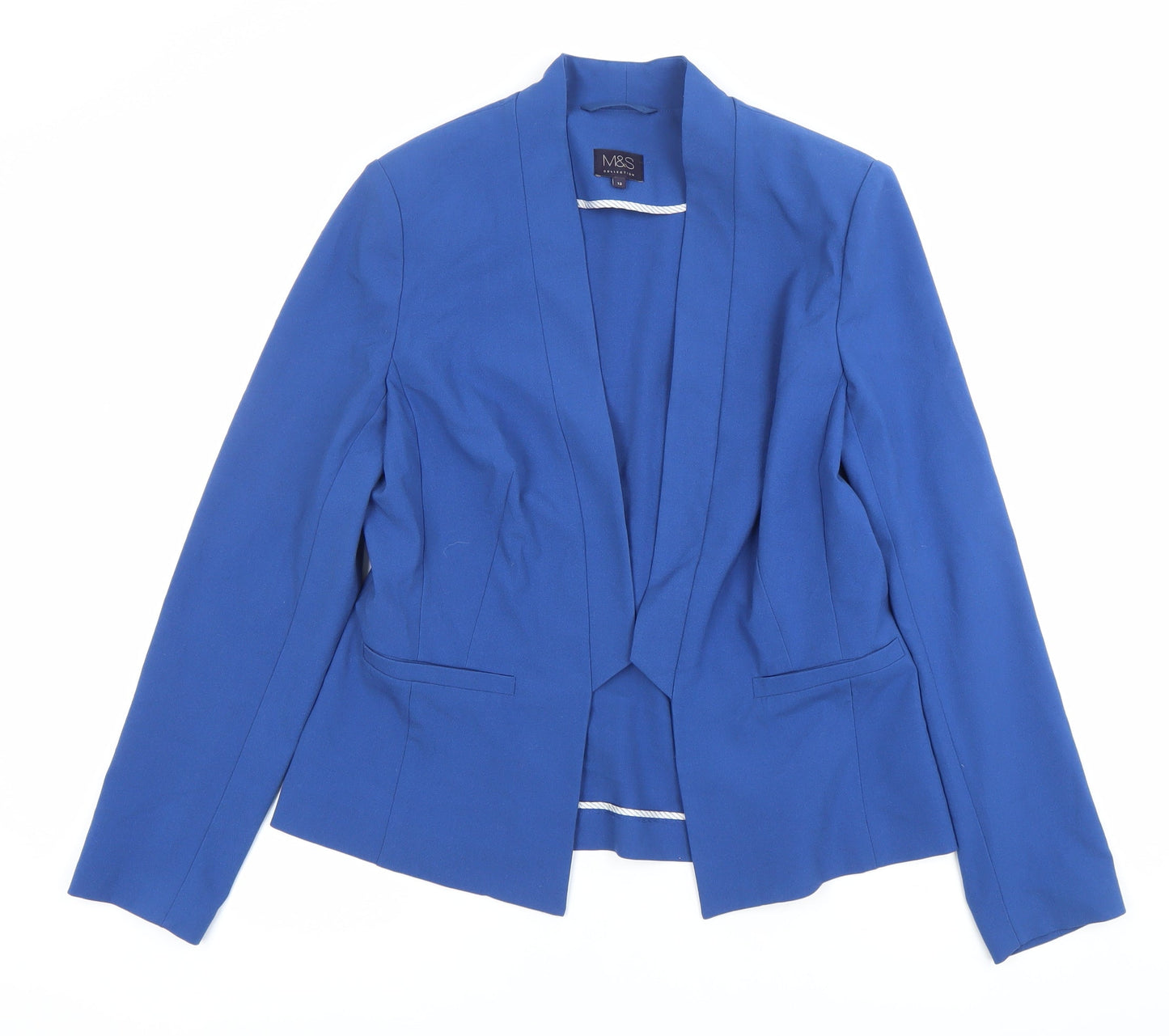 Marks and Spencer Women’s Blue Blazer UK 12 Shawl Collar Tailored