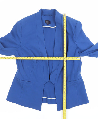 Marks and Spencer Women’s Blue Blazer UK 12 Shawl Collar Tailored