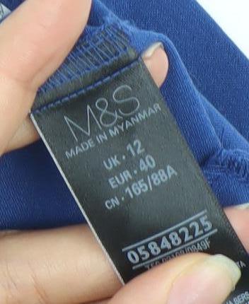 Marks and Spencer Women’s Blue Blazer UK 12 Shawl Collar Tailored