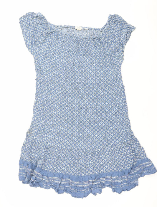 Fat Face Women’s Blue Knee Length Shift Dress Size 12 Viscose