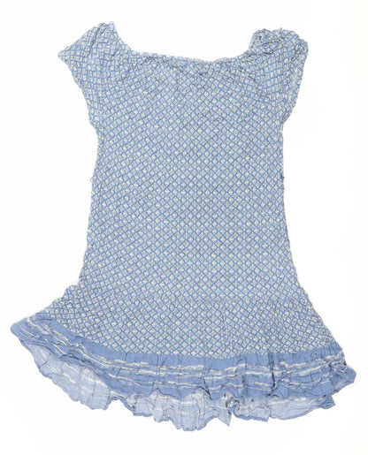 Fat Face Women’s Blue Knee Length Shift Dress Size 12 Viscose