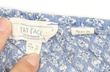 Fat Face Women’s Blue Knee Length Shift Dress Size 12 Viscose