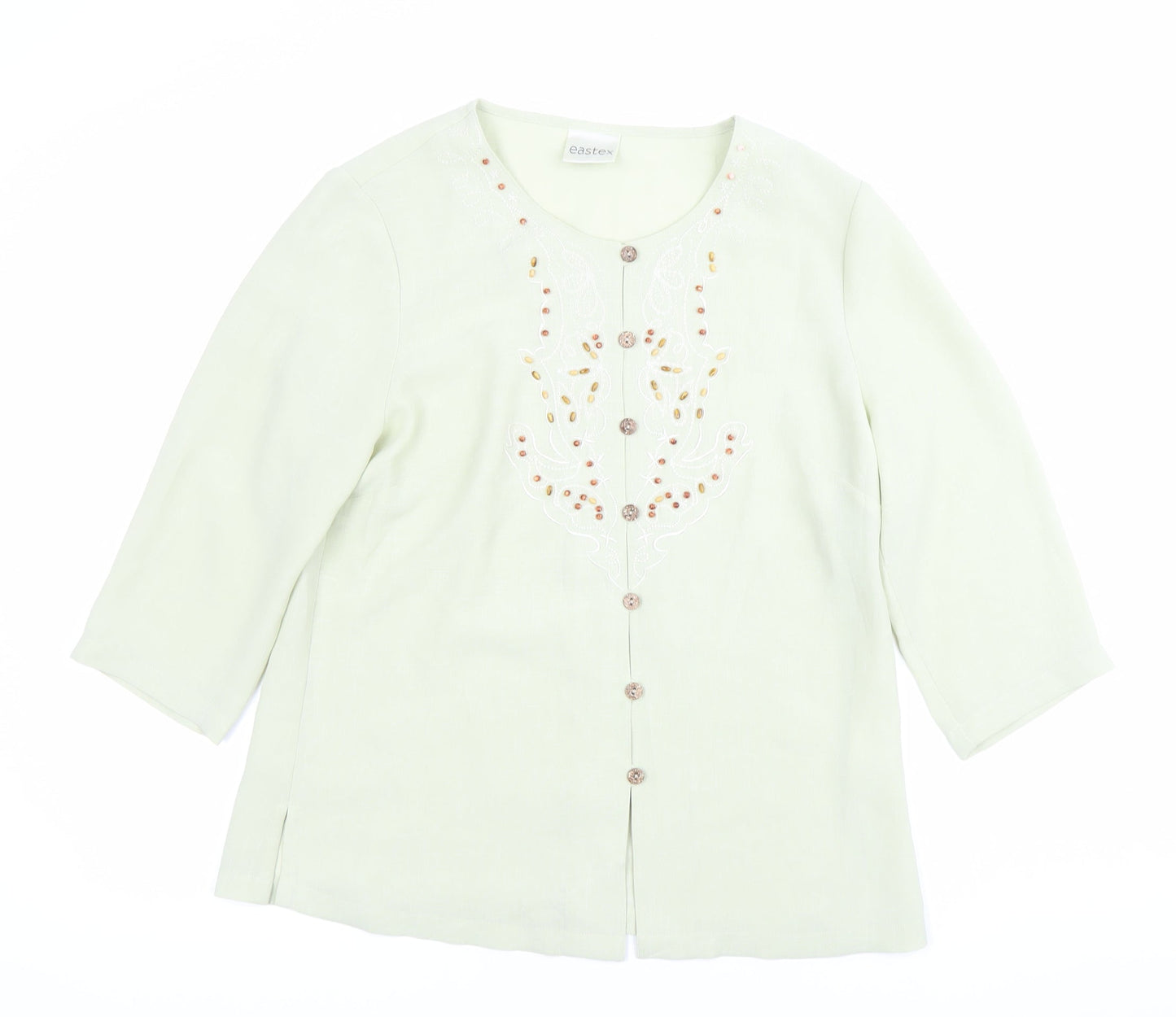 Womens UK Size 10 Eastex Green Tunic Blouse