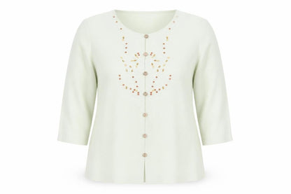 Womens UK Size 10 Eastex Green Tunic Blouse