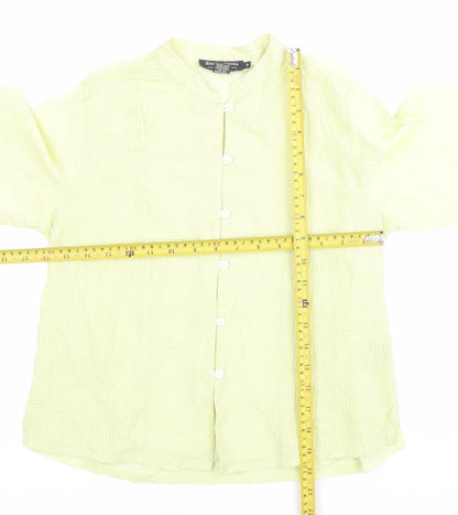 British India Womens Yellow Cotton Button-Up Shirt Size 12