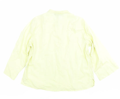 British India Womens Yellow Cotton Button-Up Shirt Size 12