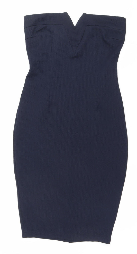Armani Exchange Women’s Blue Size 12 Bodycon Strapless Dress