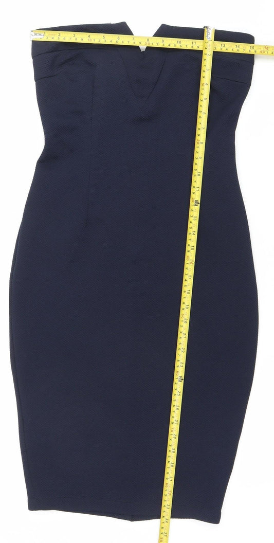 Armani Exchange Women’s Blue Size 12 Bodycon Strapless Dress