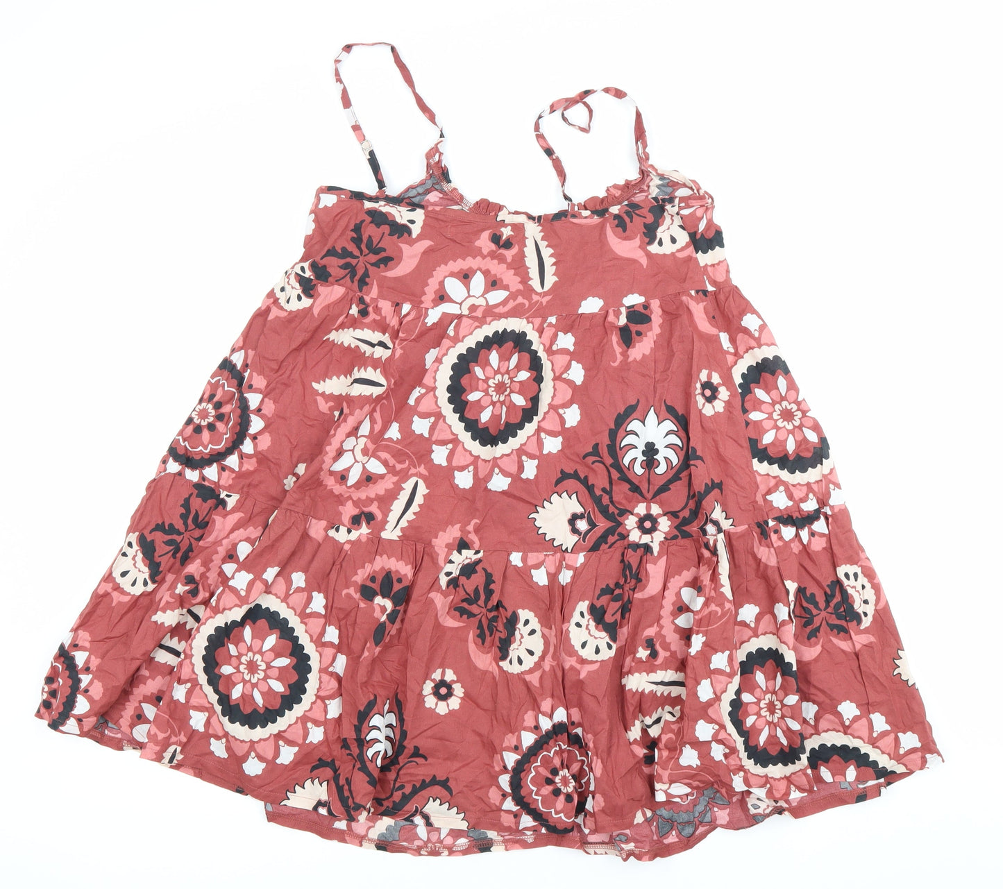 Next Womens Multicoloured Floral Swing Dress Size 12 Petite Cotton