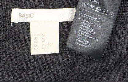 H&M Women’s Grey Shift Dress XS Half Sleeve Knee Length Workwear