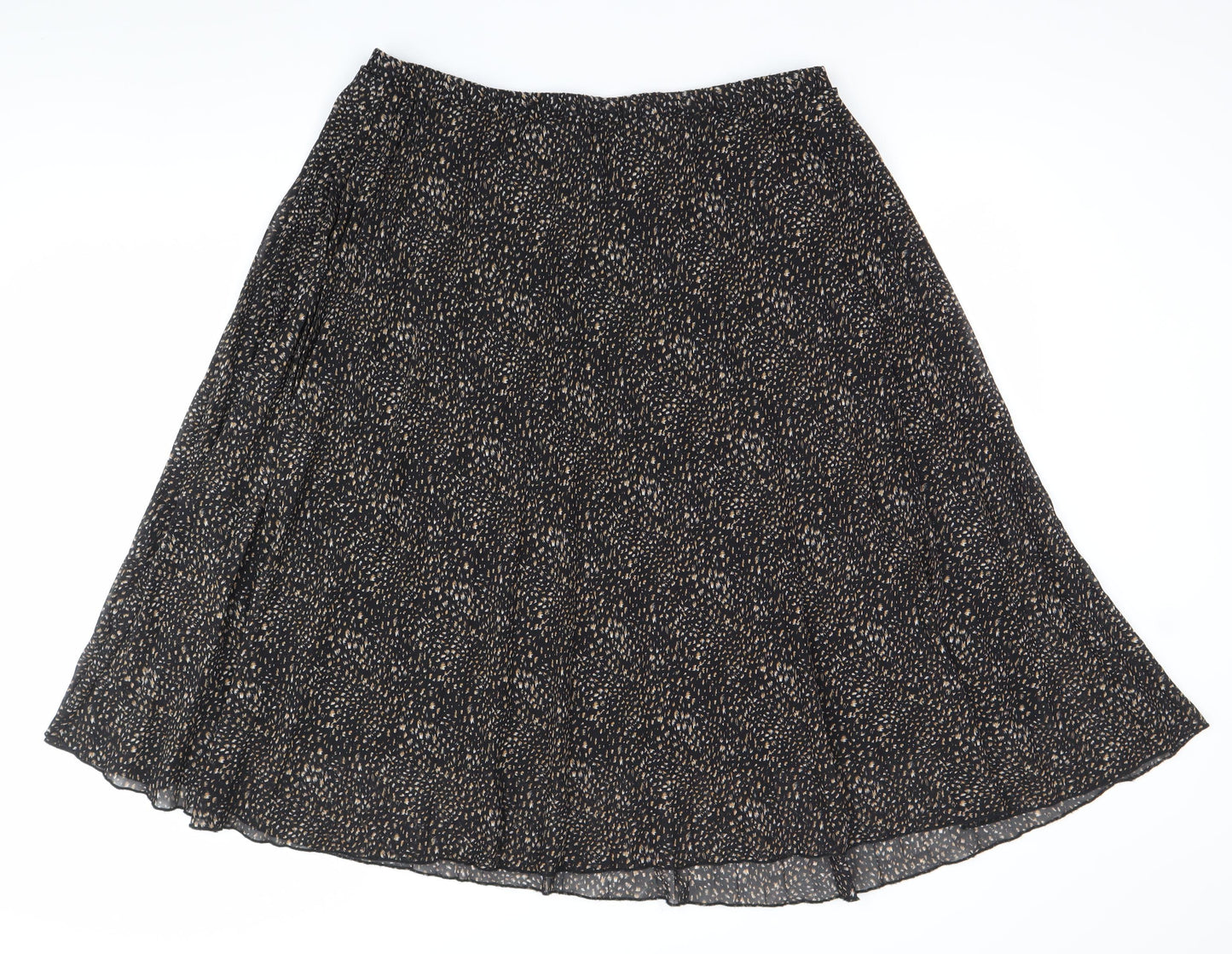 Primark Womens Black Midi A-Line Skirt Size 12 Polyester
