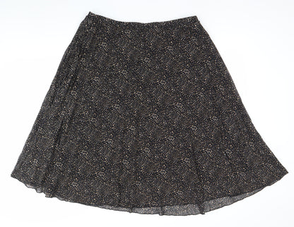 Primark Womens Black Midi A-Line Skirt Size 12 Polyester