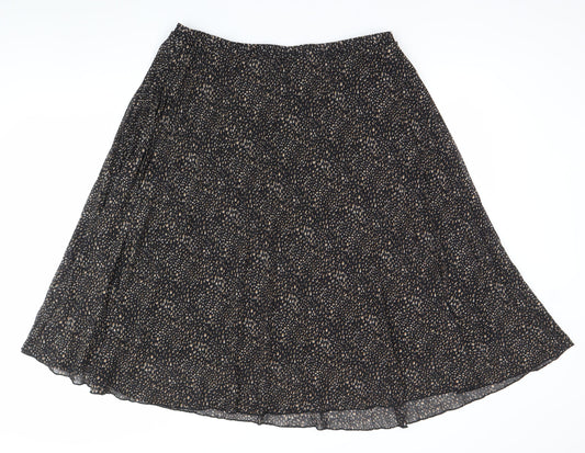 Primark Womens Black Midi A-Line Skirt Size 12 Polyester