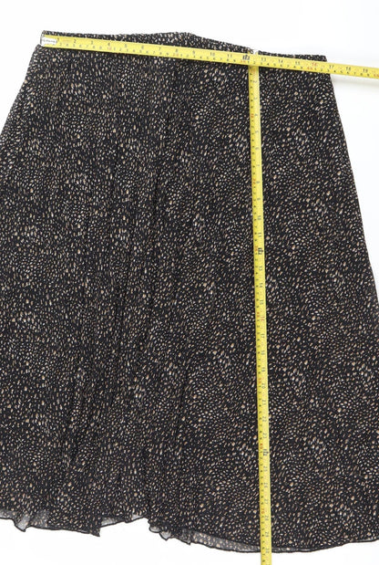 Primark Womens Black Midi A-Line Skirt Size 12 Polyester