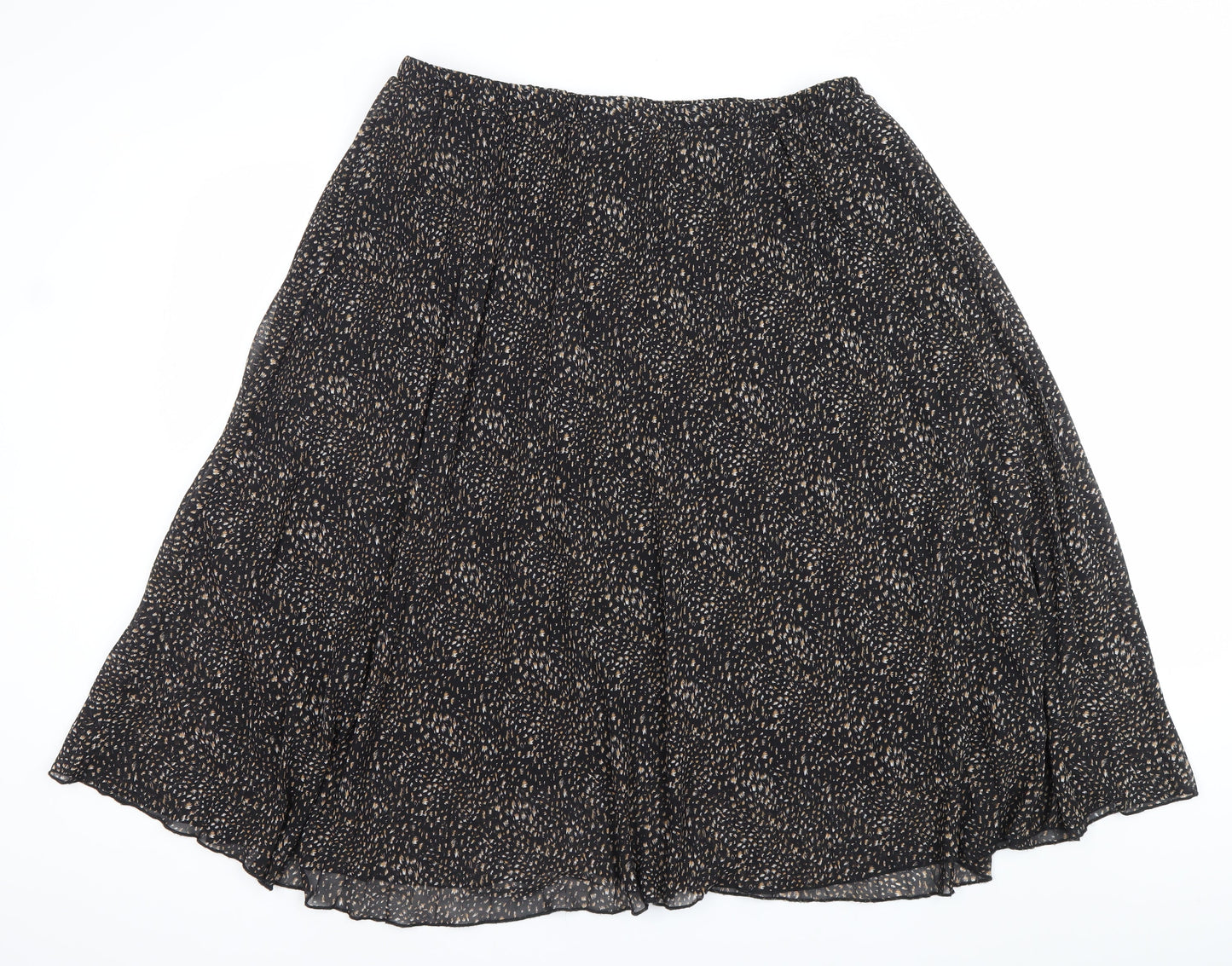 Primark Womens Black Midi A-Line Skirt Size 12 Polyester
