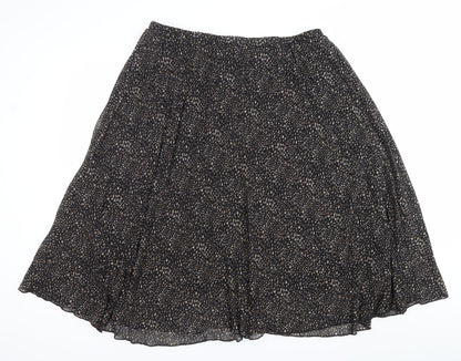 Primark Womens Black Midi A-Line Skirt Size 12 Polyester