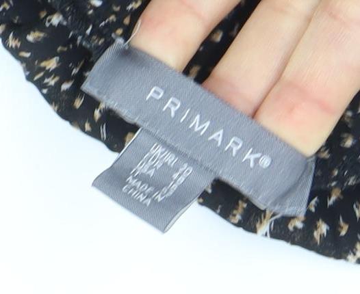 Primark Womens Black Midi A-Line Skirt Size 12 Polyester