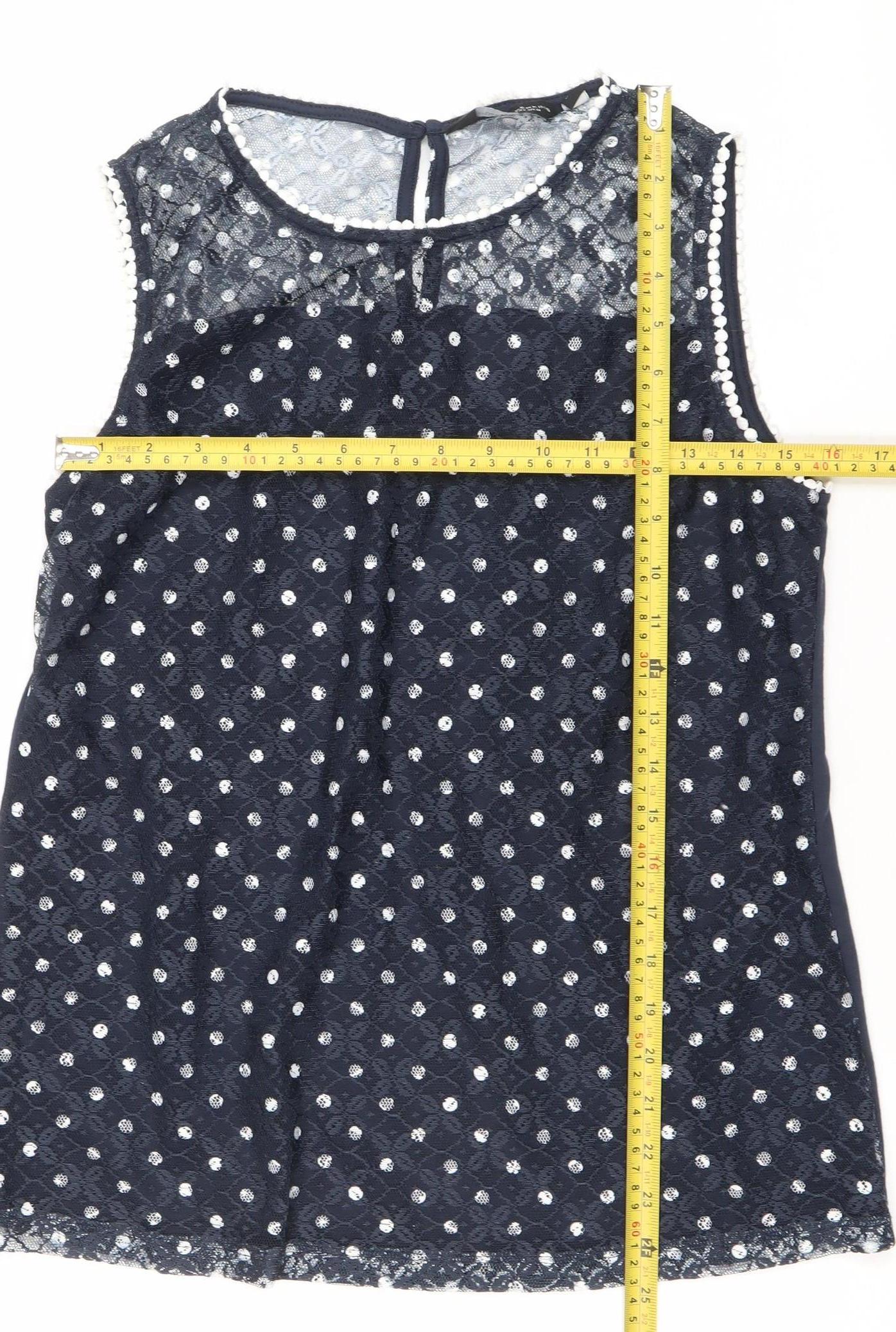 Womens UK Size 14 Dorothy Perkins Blue Tunic Blouse