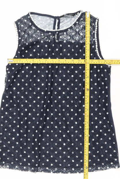 Womens UK Size 14 Dorothy Perkins Blue Tunic Blouse