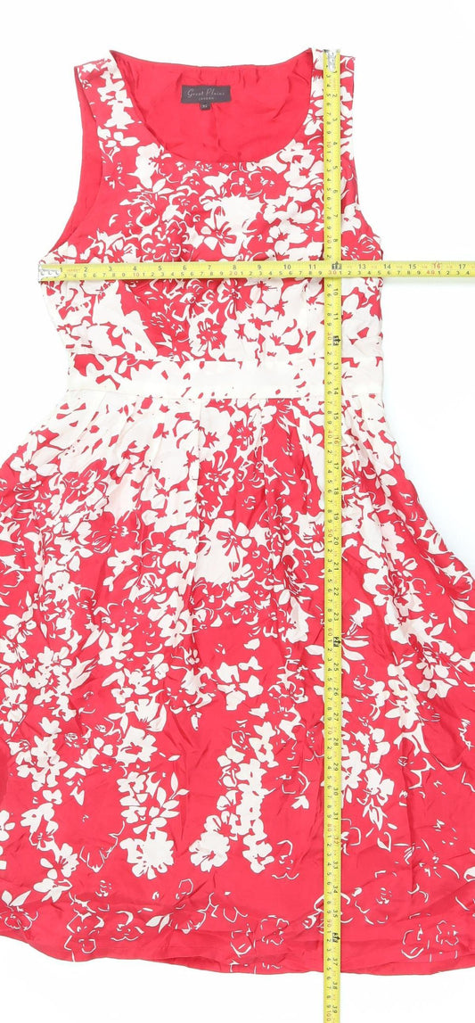 Great Plains London Womens Red Floral Fit & Flare Dress XS