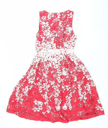 Great Plains London Womens Red Floral Fit & Flare Dress XS