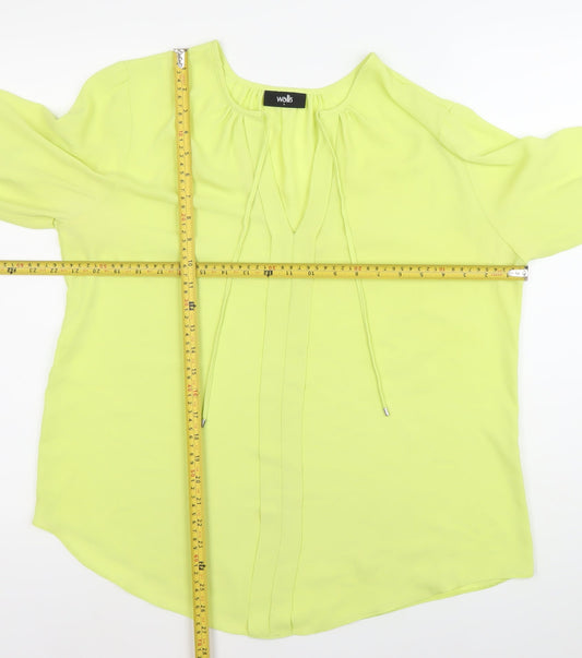 Womens UK Size L Wallis Yellow Tunic Blouse