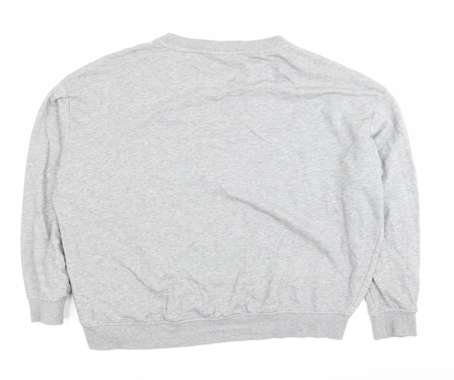 Basic Women’s Grey Sweatshirt Size 12 Pullover Crew Neck Graphic Print